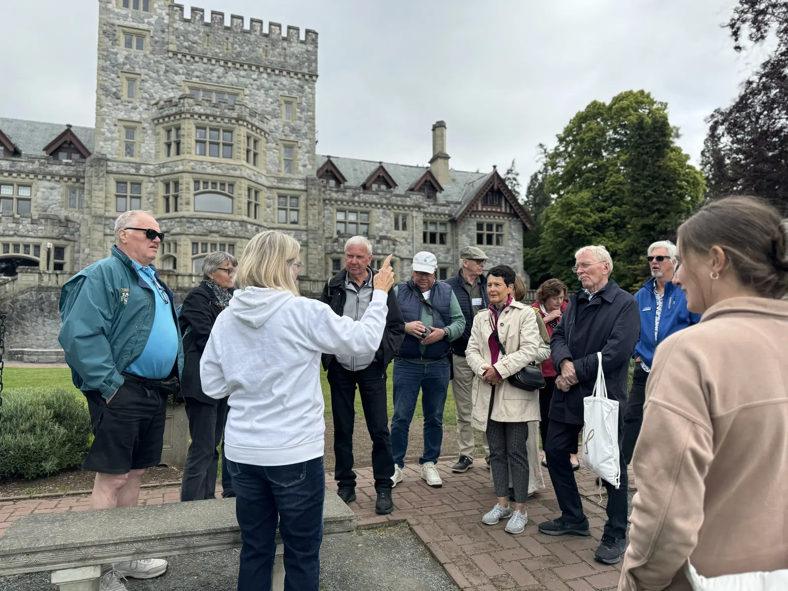 Visiting Rotarians on a tour at Hatley Castle